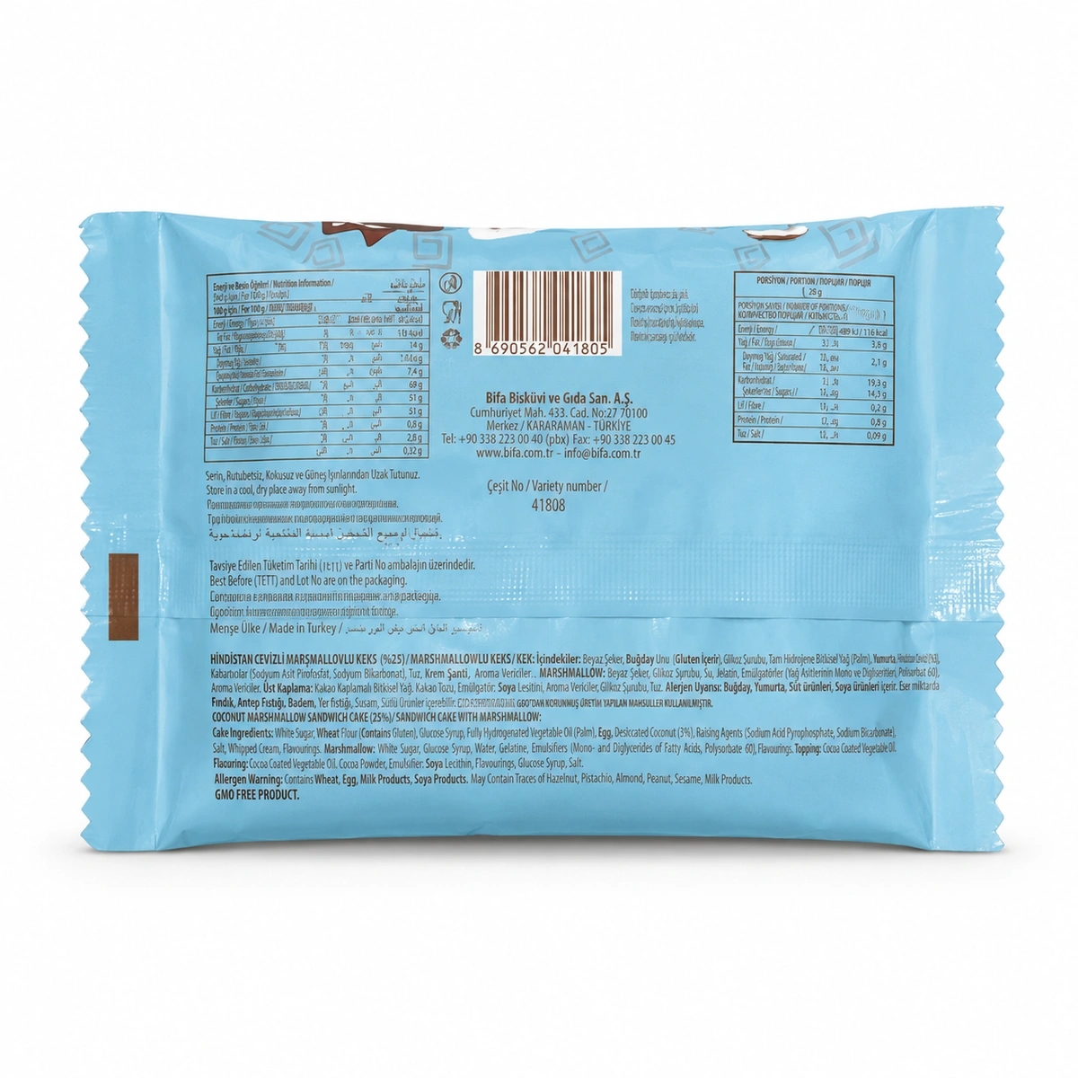 Prăjitură Bifa Keks cu bezea, glazură de ciocolată și cocos 35 g — imaginea 2