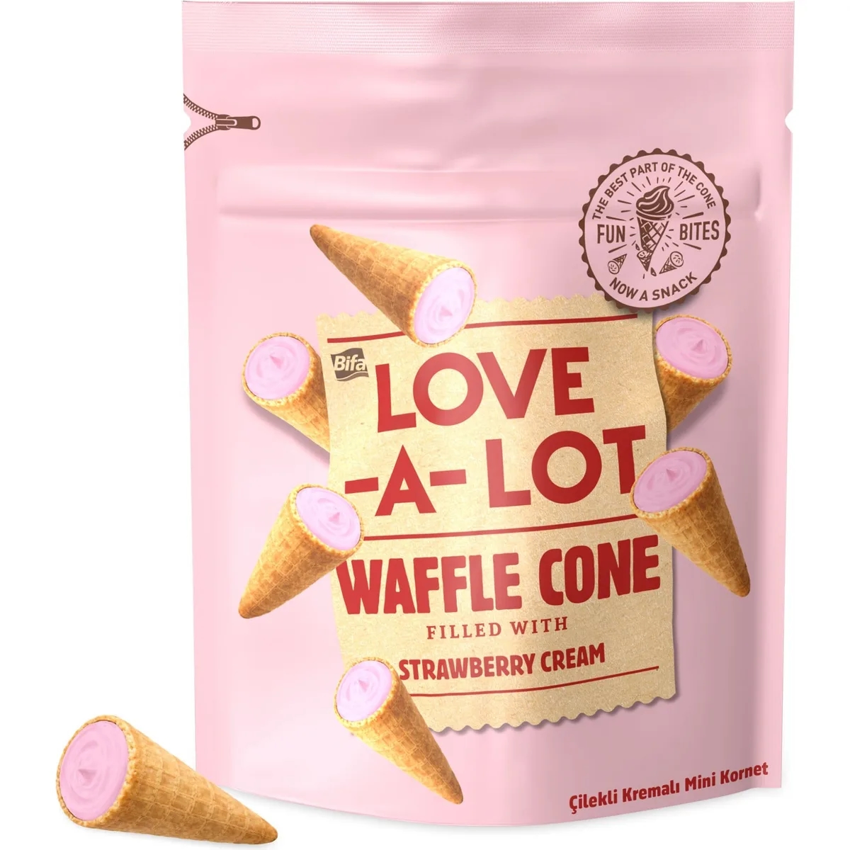 Napolitană Bifa Love-a-Lot cornet cu cremă 55 g — imaginea 5