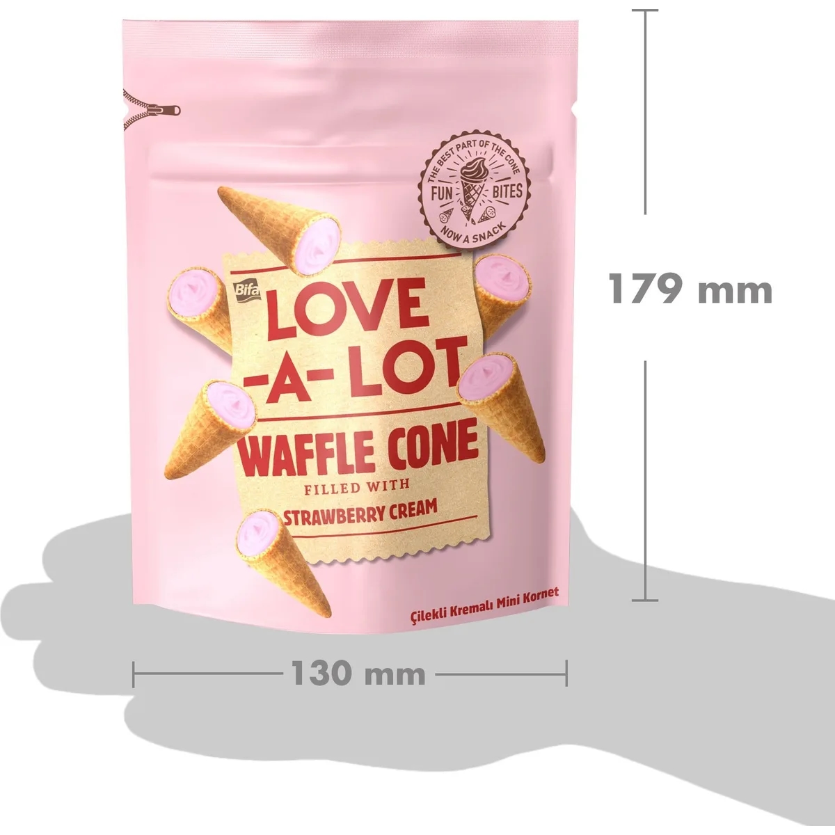 Napolitană Bifa Love-a-Lot cornet cu cremă 55 g — imaginea 6
