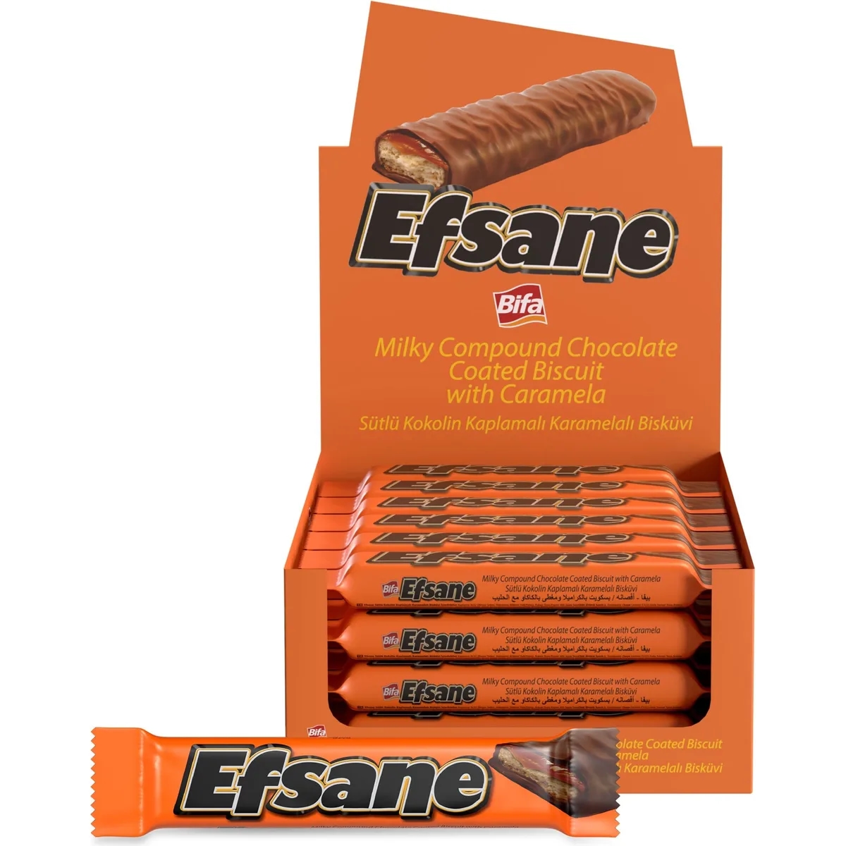 Biscuiți Bifa Efsane cu caramel și glazură de ciocolată 50 g — imaginea 1