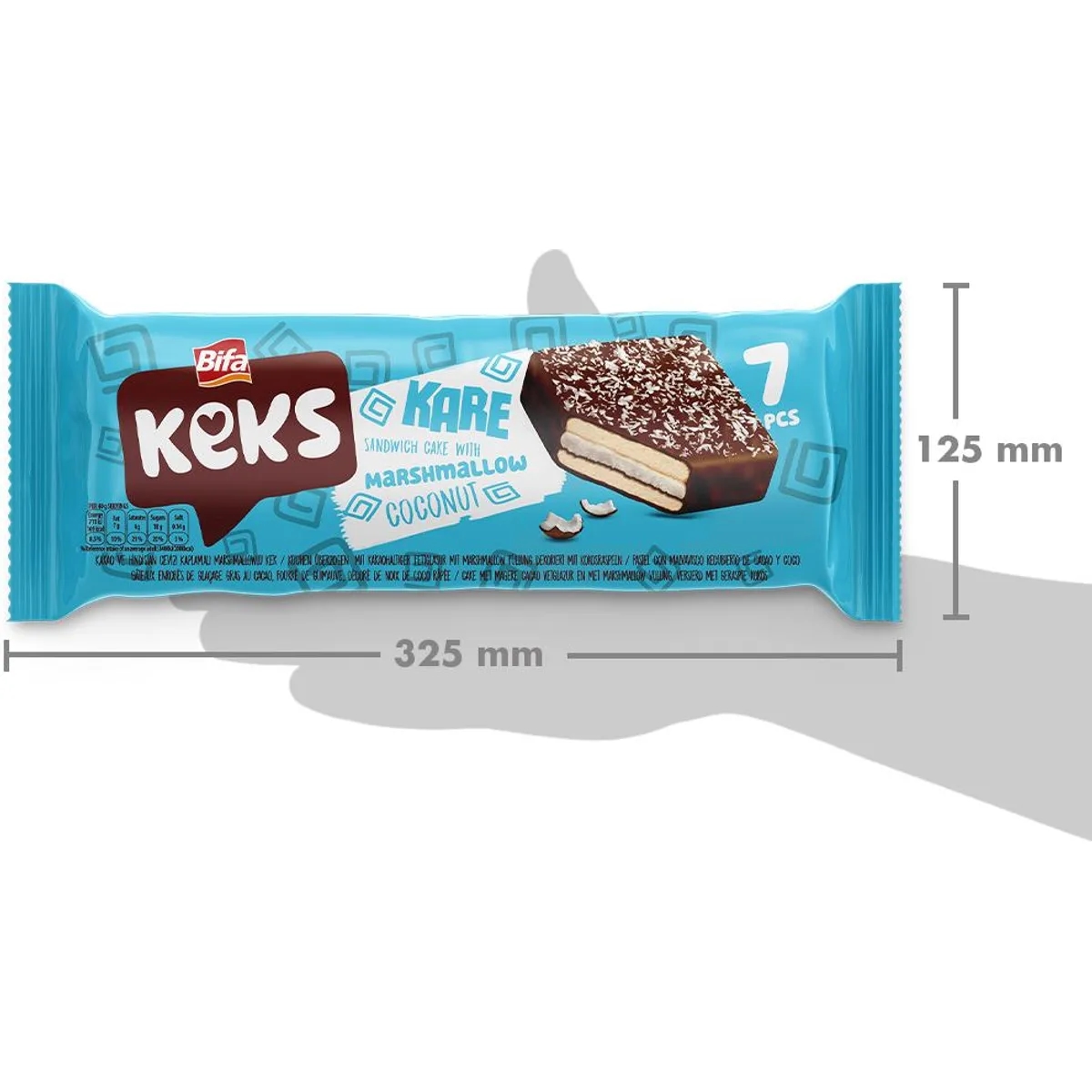 Prăjitură Bifa Keks cu bezea, glazură de ciocolată și cocos 175 g — imaginea 3